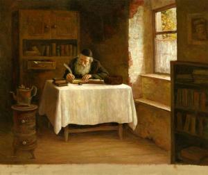 Old Man Writing, by Boris Dubrov