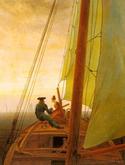 On board a Sailing Ship, by Caspar David Friedrich