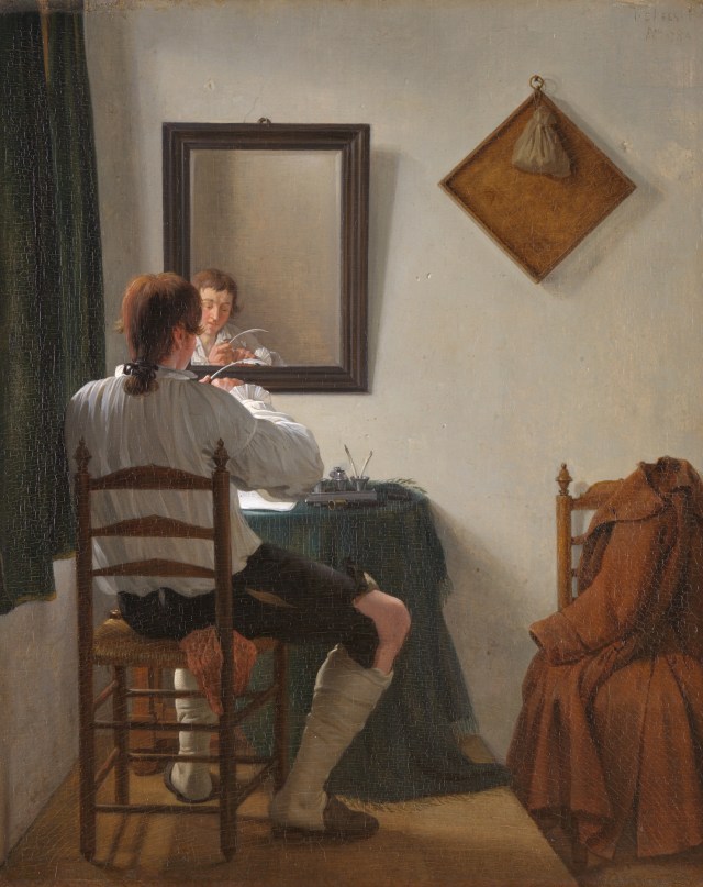 A writer trimming his pen, by Jan Ekels (II)